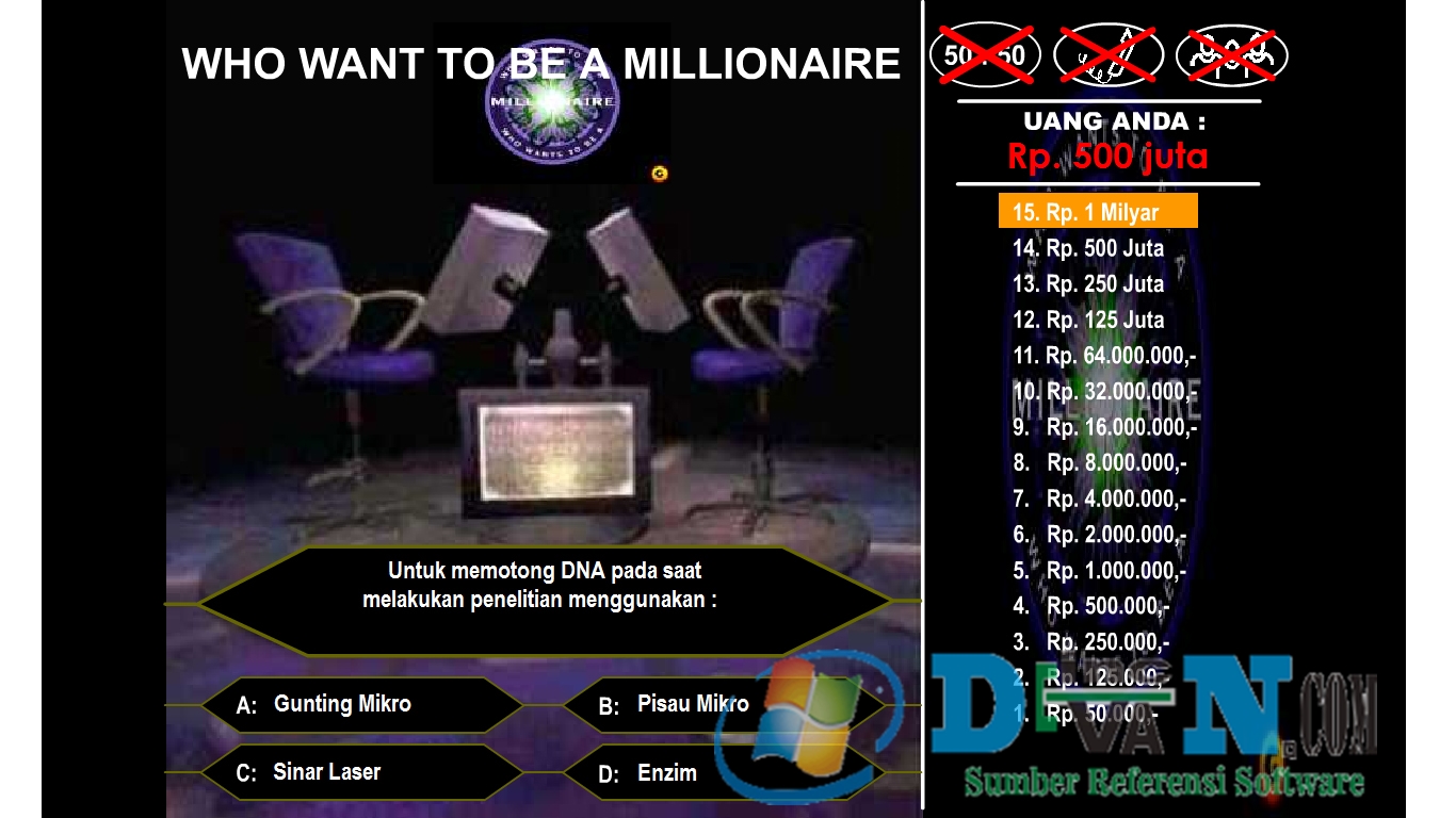 who wants to be a millionaire game generator exe